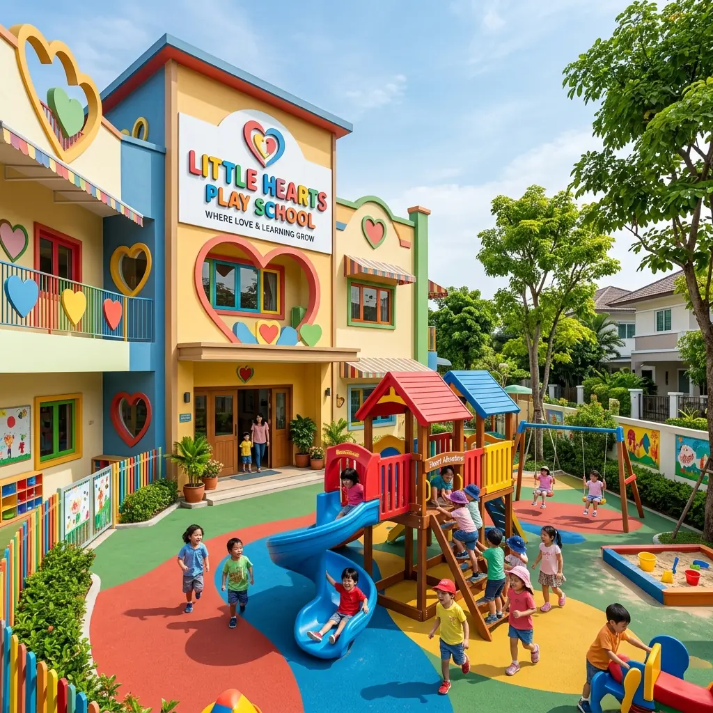 New Little Hearts School Building Facade in Karimnagar